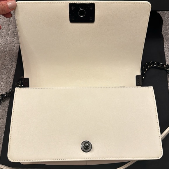 Authentic Chanel Ivory Black Boy Flap Bag - Picture 14 of 15